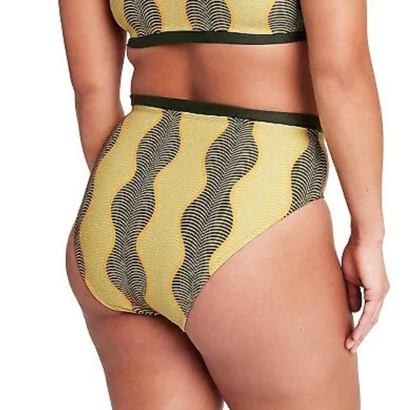 Women's Fe Noel x Target Wave Print High Leg Cheeky Bikini Bottom Size 2X NWT - Picture 2 of 9